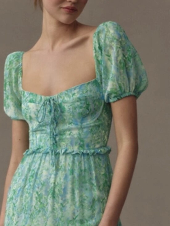 Anthropologie Dresses & Skirts - Anthropologie Mint Green Floral Tiered Maxi Dress
